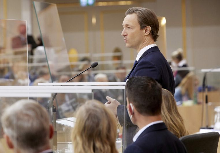 Finanzminister Gernot Blümel bei der Budgetrede vor dem Nationalrat. Foto: Parlamentsdirektion/Thomas Topf