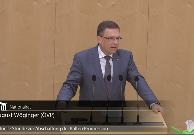 Das größte Entlastungspaket: ÖVP-Klubobmann August Wöginger zum Anti-Teuerungs- und Entlastungspaket der Koalitionsregierung. Bild: Parlament/Screenshot