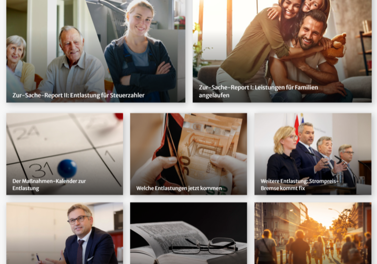Zur-Sache bringt die Informationen: Alle Steuerzahler, Pensionisten wie Arbeitnehmer, werden steuerlich entlastet. Und wegen der Teuerung gibt es zusätzliche Leistungen. Zur-Sache erläutert die Maßnahmen. Screenshot: Zur-Sache