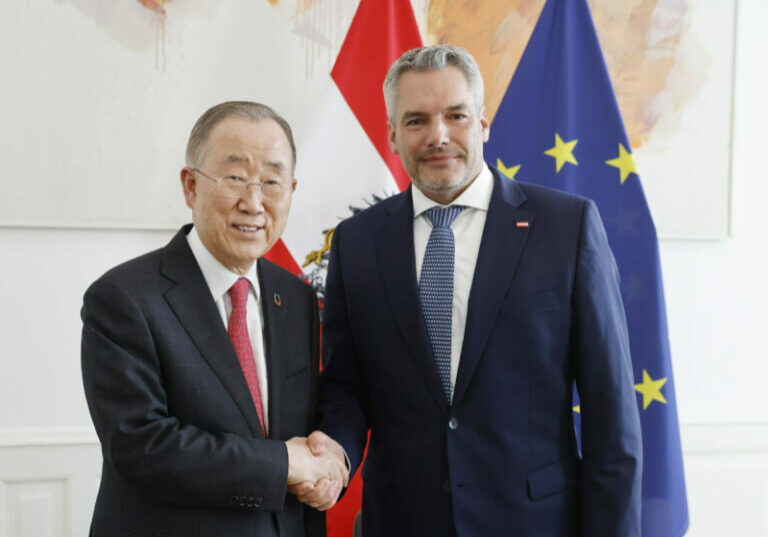 Bundeskanzler Nehammer empfängt Ban Ki Moon BKA. Wien. 06.09.2022, Foto: Dragan Tatic