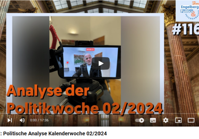 Martin Engelberg bilanziert die erste Politik-Woche des Jahres: die TV-Interviews mit den Parteichefs seien gute Charakterstudien. Foto: Screenshot "Engelberg: Politics und Psychoanalyse".