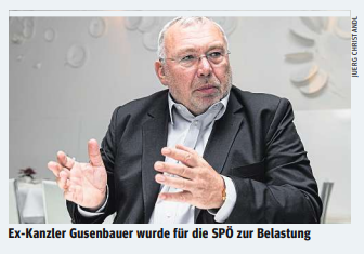 Alfred Gusenbauer, früher Vorsitzender der SPÖ, wurde aufgrund seiner Tätigkeit für die Signa-Gruppe zu einer politisch-moralischen Belastung der Partei. Foto: Zeitungsausschnitt Kurier