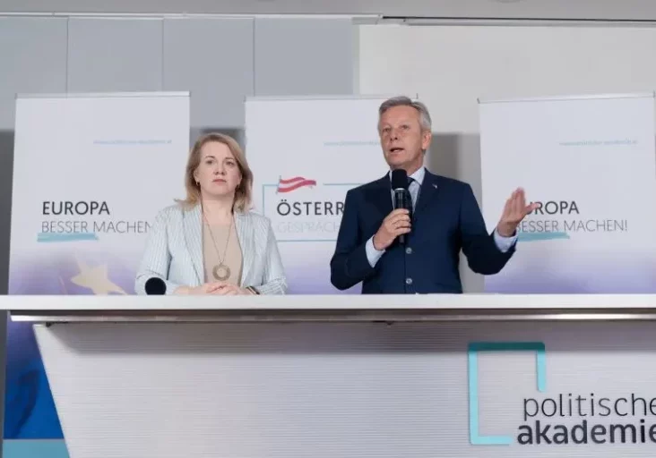 Bettina Rausch und Reinhold Lopatka starten die Österreich-Gespräche der ÖVP für die Wahlen zum Europäischen Parlament am 9. Juni. Ziel der ÖVP: Nummer eins bleiben, die EVP weiterhin als stärkste Fraktion im Europäischen Parlament. Foto: ÖVP