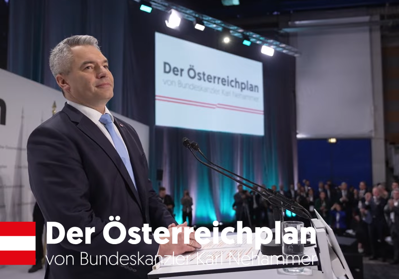 Der Österreichplan von Bundeskanzler und ÖVP-Obmann Karl Nehammer ist eine Grundlage des Wahlprogramms der ÖVP für die Nationalratswahl am 29. September 2024, also in vier Wochen. Wie die zahlreichen Projekte finanziert werden können und wie ein Budgetkurs der Konsolidierung aussicht, zeigen Wirtschaftsminister Martin Kocher und Finanzminister Magnus Brunner (Bild: Screenshot österreichplan.at)