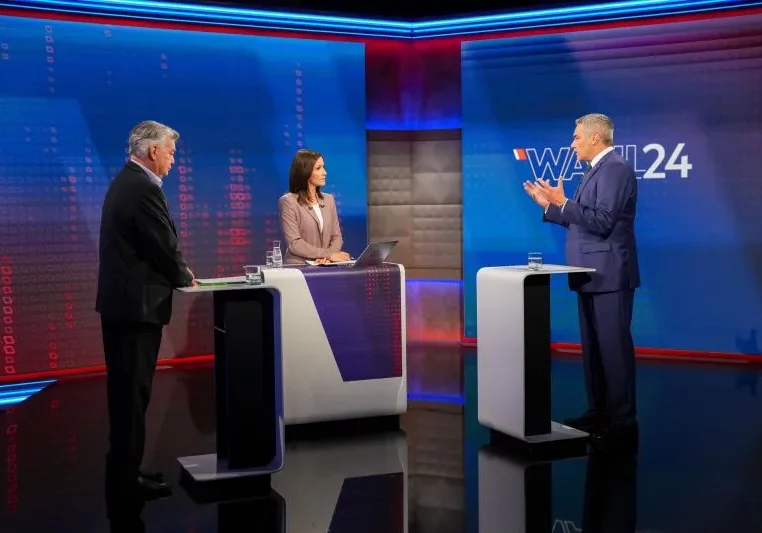 Für den Klimaschutz wurde viel erreicht, aber die ÖVP ist gegen Zentralismus, Verbote und Belehrungen, sagte ÖVP-Obmann und Bundeskanzler Karl Nehammer in der TV-Konfrontation mit Vizekanzler Werner Kogler (Grüne).Foto: orf / Roman Zach-Kiesling