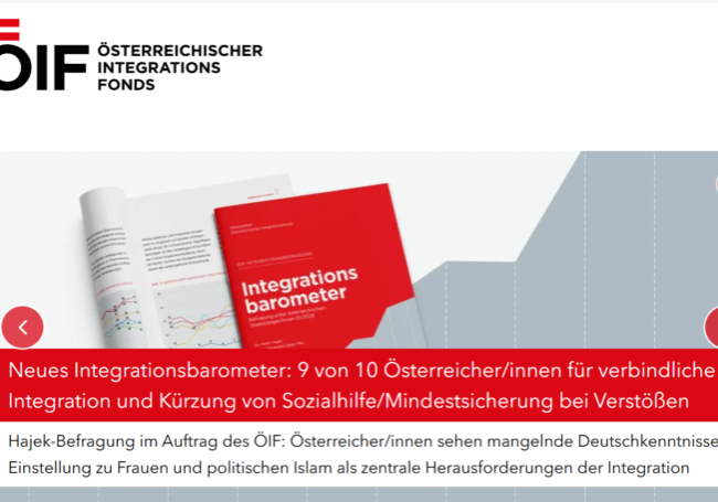 Die Zuwanderer sollen di e deutsche Sprache für Integration erlernen, fordern laut Umfrage 9 von 10 österreichischen Staatsbürgern. Foto: Screenshot ÖIF