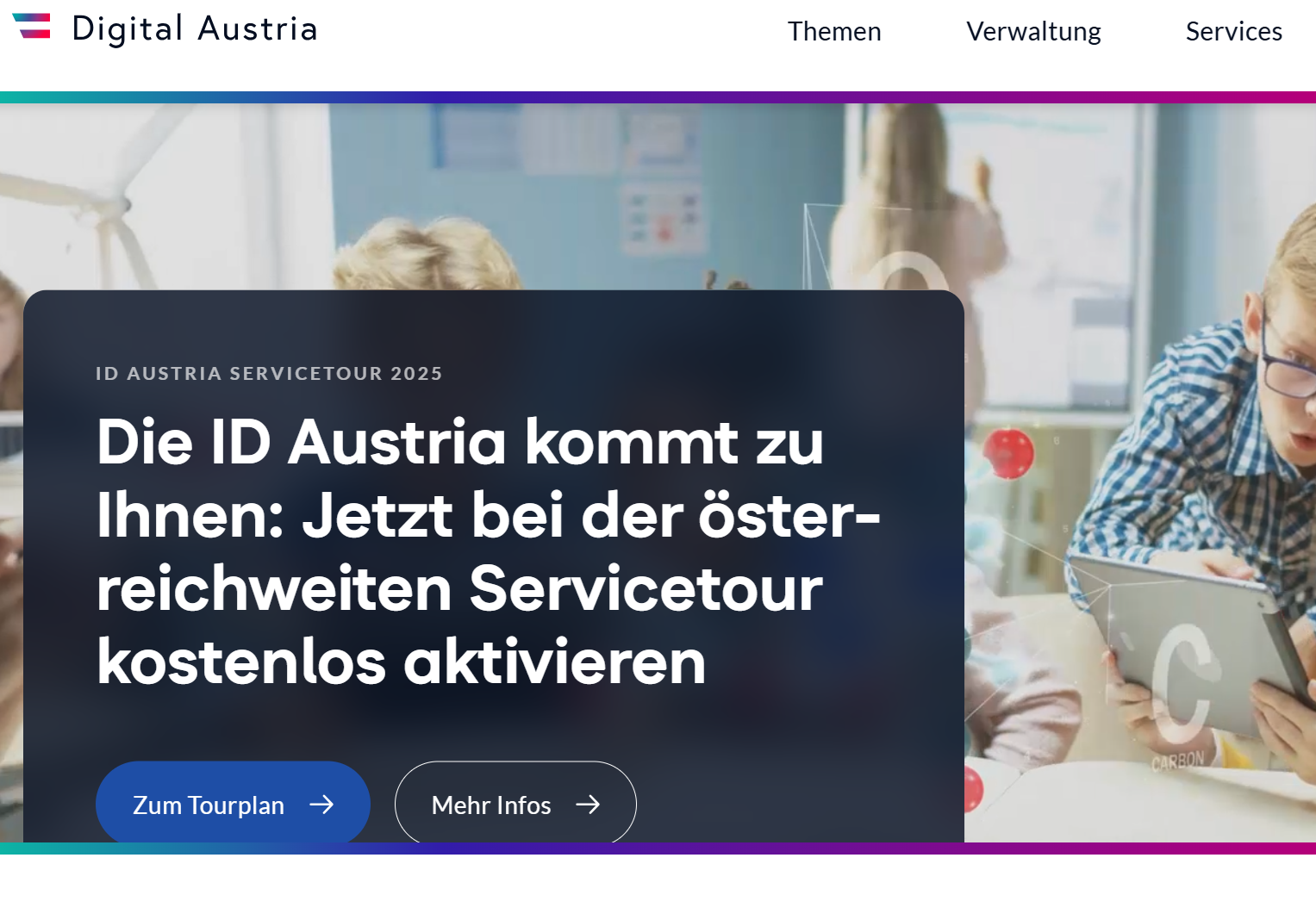 Alle Bürgerinnen und Bürger können sich einfach und schnell eine digitale Identität besorgen: Info unter digitalaustria.at (Screenshot)