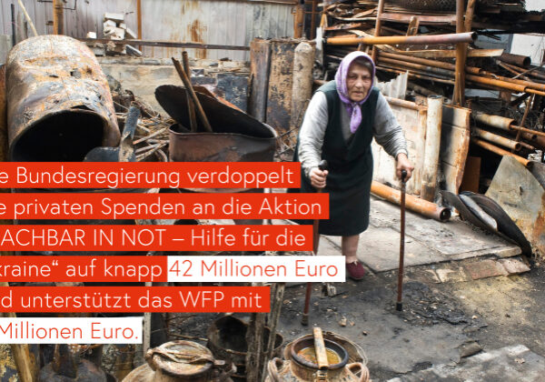 Private Spenden werden verdoppelt, helfen Menschen in der Ukraine. Bild: Außenministerium