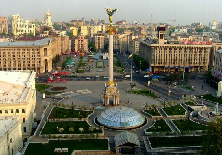 Majdan, der Platz der Unabhängigkeit in Kiew, der Hauptstadt der Ukraine, wo am 20.Februar 2014 der aktuelle Konflikt begann. Foto: Pixelio/Helga Ewert