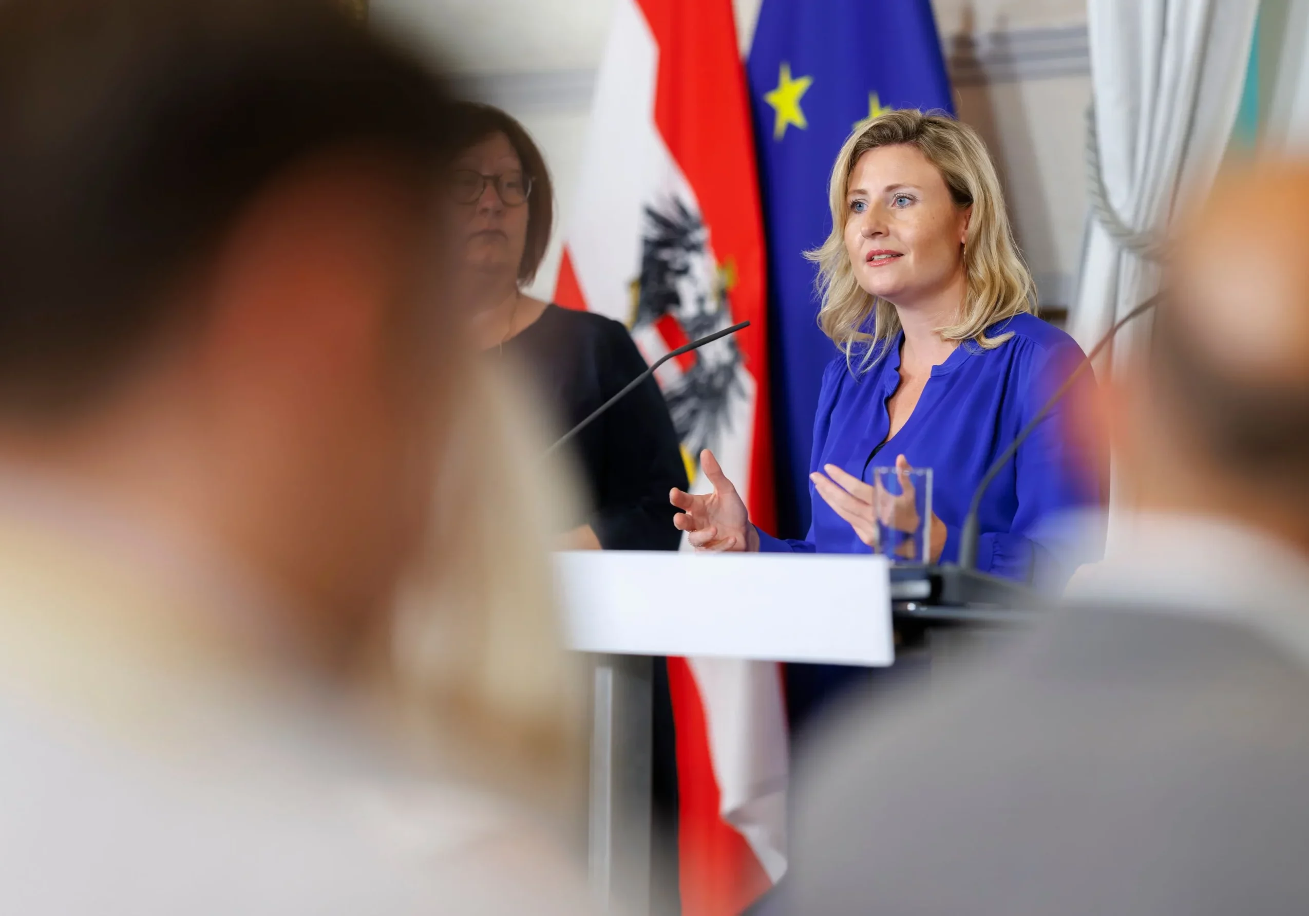 Integrationsministerin Susanne Raab bei der Vorstellung des diesjährigen Integrationsbericht. Foto: Andy Wenzel