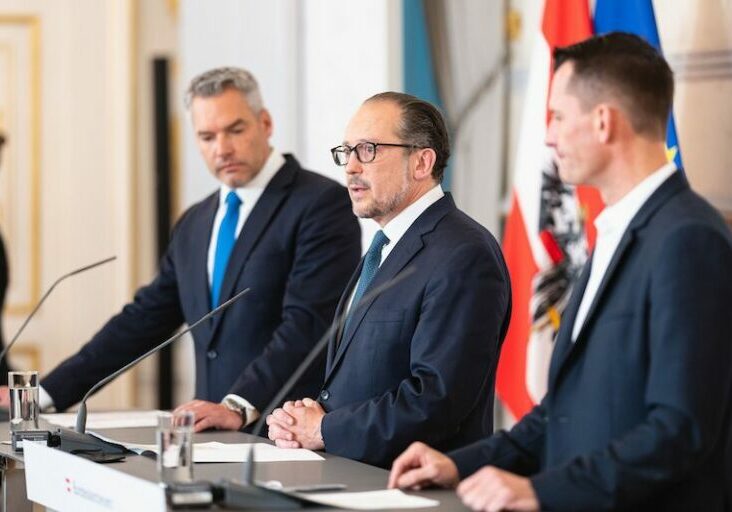 Pressekonferenz zu Corona-Maßnahmen. Foto: BKA/Florian Schrötter