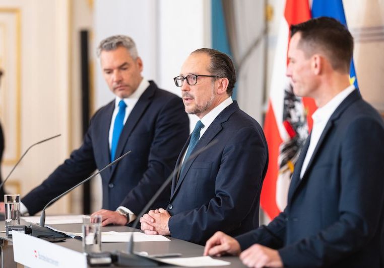 Pressekonferenz zu Corona-Maßnahmen. Foto: BKA/Florian Schrötter