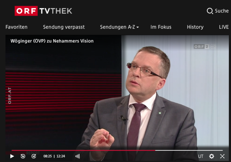 ÖVP-Klubchef August Wöginger: Die Regierung arbeitet bis 2024 an Themen und Projekten. Foto: Screenshot/ORF