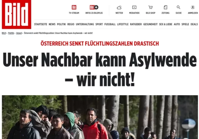 Die deutsche Bild-Zeitung findet lobende Worte für Österreichs Asylpolitik. Foto: Screenshot bild.de/Zur-Sache