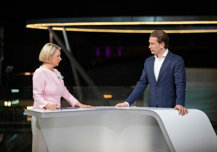 Bundeskanzler Sebastian Kurz beim ORF-Sommergespräch. - Foto: Jakob Glaser