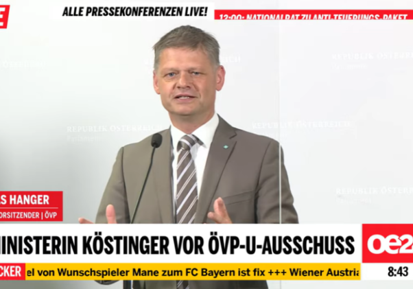 Auch am Donnerstag wird es laut ÖVP-Fraktionsführer Andreas Hanger im U-Ausschuss keinen neuen Erkenntnisgewinn geben. Es dürfe darauf hinauslaufen, dass dieselben Fragen wie im Ibiza-Ausschuss gestellt werden und dann aus dem Protokoll vorgelesen. Foto: Screenshot / Zur Sache