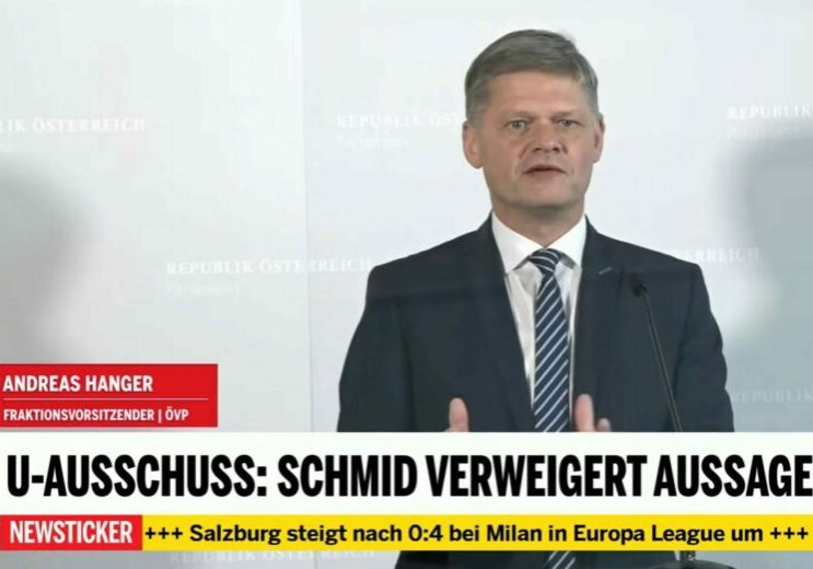 Fraktionsführer Andreas Hanger (ÖVP): herausfinden, wen Schmid anlügt. Foto: Screenshot oe24.tv/Zur-Sache