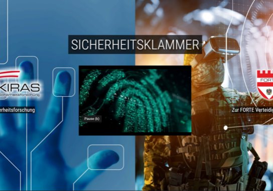 KIRAS und FORTE sind zwei Forschungsprogramme für zivile und für militärische Sicherheit gegen digital geführte Angriffe. Foto: Screenshot kiras.at