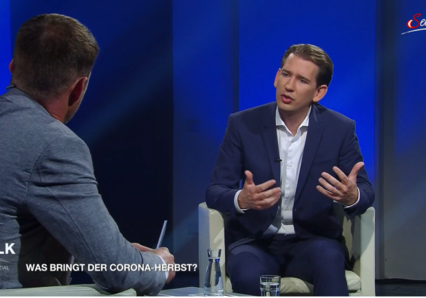 „Die Impfung ist die Antwort, nicht der Lockdown“, so Kanzler Kurz. - Screenshot: ServusTV