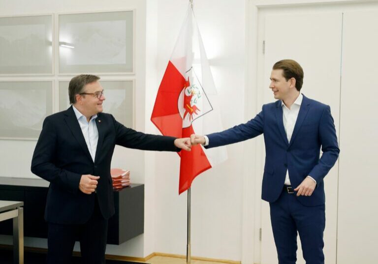 Die ÖVP-Landesparteiobleute unterstützen Bundeskanzler Sebastian Kurz auch in Zukunft - Foto: Bundeskanzler Kurz bei Tirols LH Günther Platter auf Besuch. - Dragan Tatic