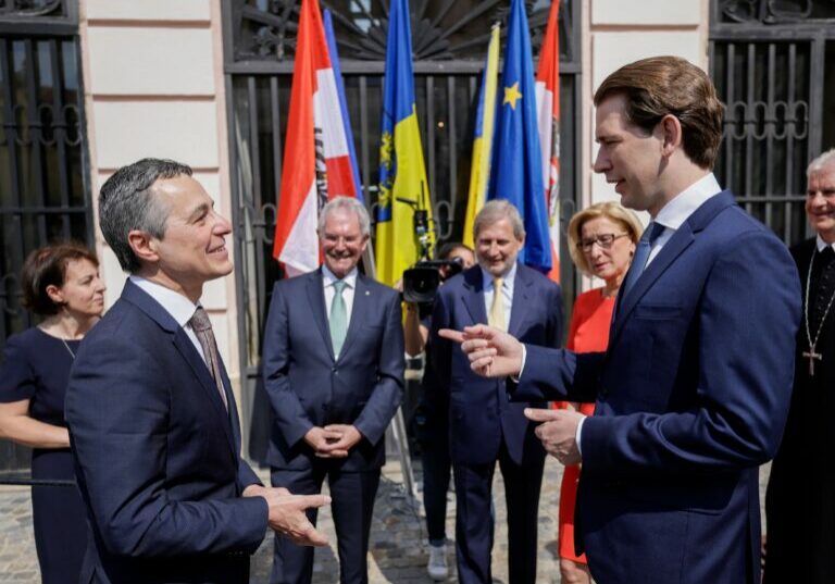 Kanzler Sebastian Kurz und der Schweizer Außenminister Ignazio Cassis. Bild: BKA/ Andy Wenzel