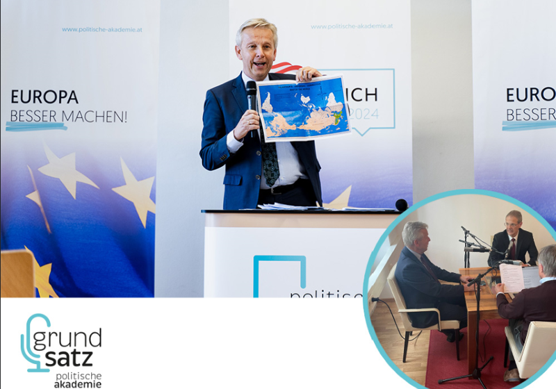Reinhold Lopatka zu Klima, Migration, Sicherheit - in der neuen Ausgabe des Podcast "Grundsatz" der Politischen Akademie.