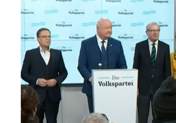 Die ÖVP mit Klubobmann August Wöginger (l.) bestellte Generalsekretär Christian Stocker (M.) zum geschäftsführenden Parteiobmann. Bundespräsident Alexander Van der Bellen empfängt FPÖ-Obmann Herbert Kickl am Drei-Königs-Tag in der Hofburg. Fotos. Screenshot oe24.tv