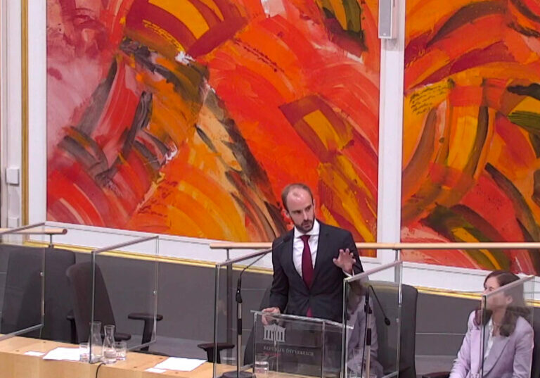 Florian Tursky, neuer Staatssekretär für Digitalisierung und Breitbandausbau im Finanzministerium stellte sich in der 156. Sitzung des Nationalrates im Parlament dem Hohen Haus vor und will die Digitalisierung für jeden greifbar machen. Foto: Mediathek Parlamentsdirektion