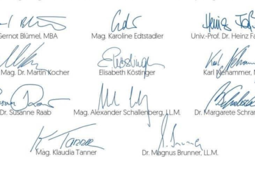 Alle ÖVP-Minister stärken Bundeskanzler Kurz den Rücken - die Unterschriften bestätigen das