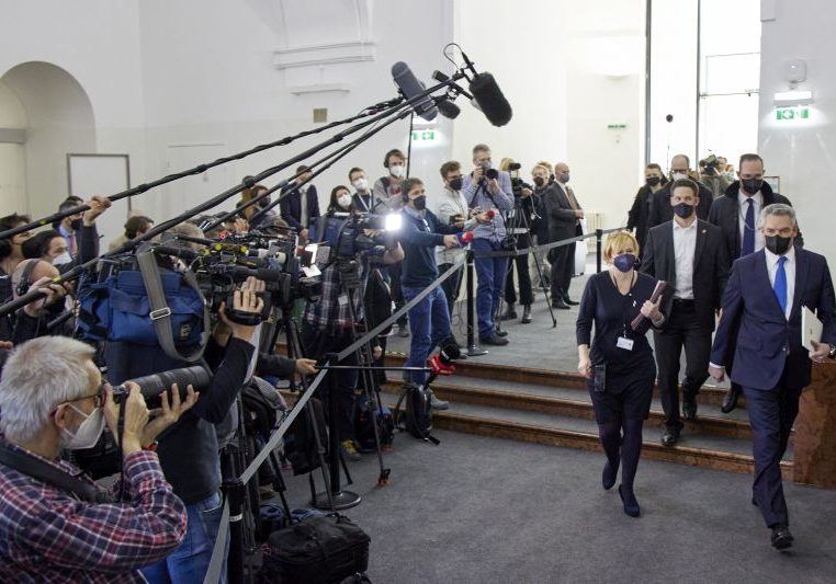 Bundeskanzler Karl Nehammer beim Untersuchungsausschuss. Foto: Parlamentsdirektion / Thomas Topf