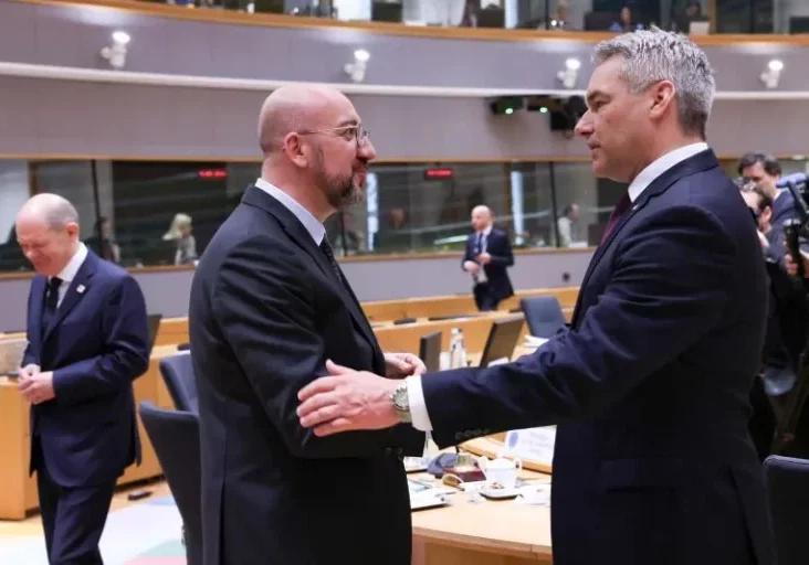 Ratstagung nächste Woche: Karl Nehammer und Rats-Präsident Charles Michel Foto: EU