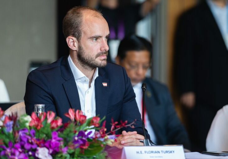 Staatssekretär Florian Tursky in Singapur beim Asia Tech Summit. Foto: Schrötter