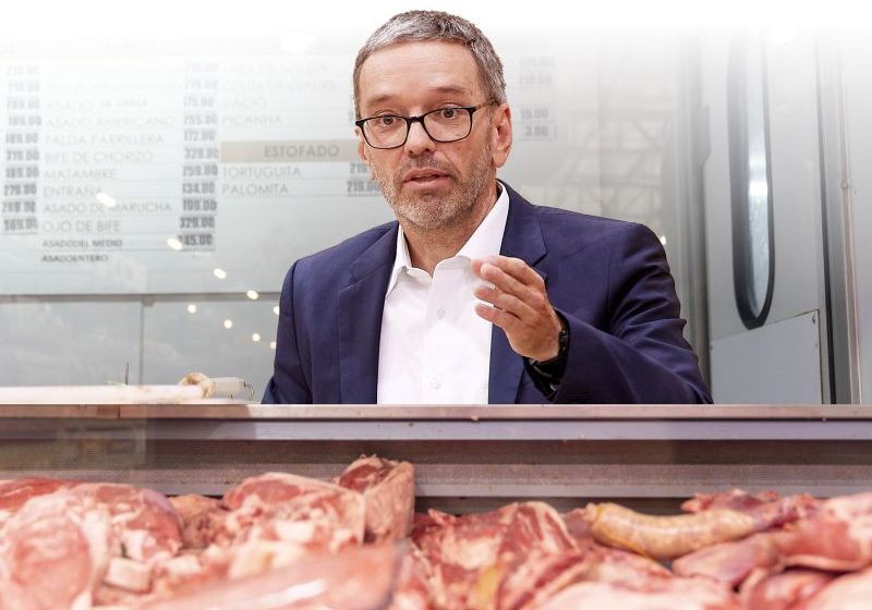FP-Chef Kickl vergleicht die Corona-Schutzimpfung mit "Gammelfleisch". Foto: Parlamentsdirektion / Thomas Topf; iStock.com / Hispanolistic