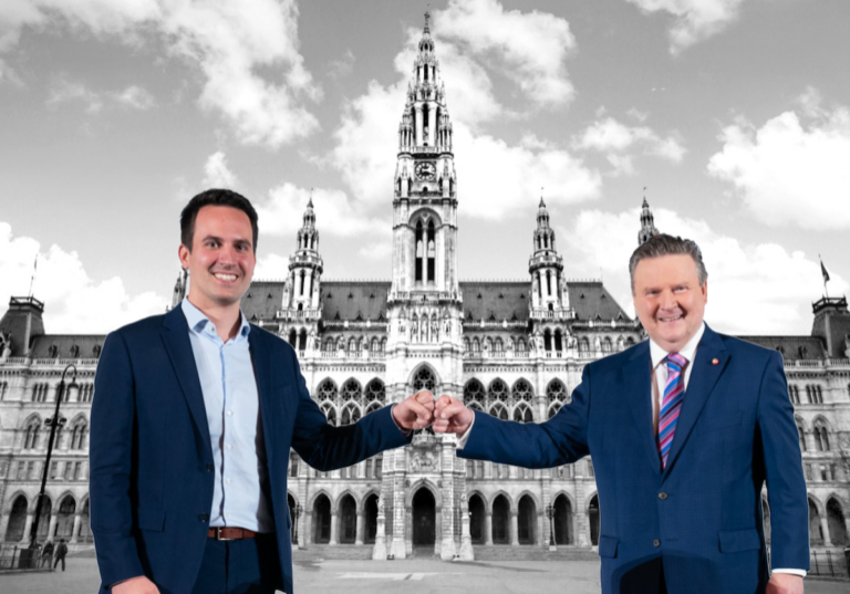 Christoph Wiederkehr (NEOS) & Bürgermeister Michael Ludwig (SPÖ - Foto: Fotos: wien.gv.at; iStock.com/ Gim42)