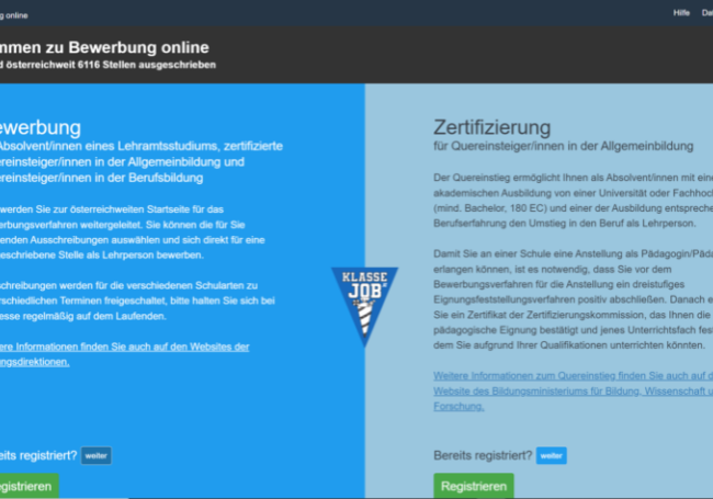 Künftig kann man sich über eine neue Plattform für einen Job als Lehrer bewerben. Foto: Screenshot Zur-Sache