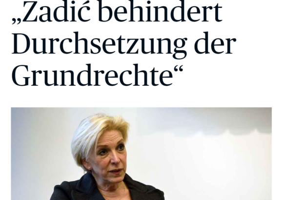 Im Interview mit der Tageszeitung Die Presse erläuterte Gabriele Aicher die Gründe für ihren Rückzug als Rechtsschutzbeauftragte. Screenshot: Zur-Sache