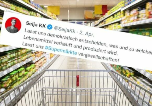 In der deutschen SPD werden erste Stimmen nach Verstaatlichungen laut und somit Erinnerungen an die DDR wach. Foto: Monate: istock/gopixa, Screenshot: Twitter / Seija KK