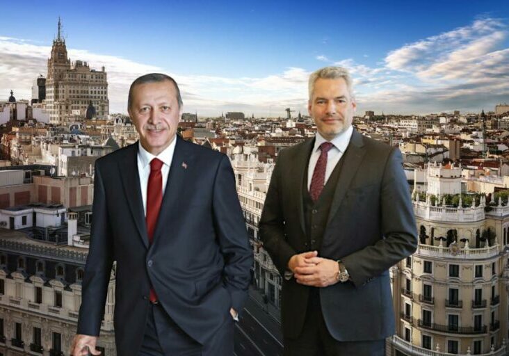 Werden sich Ende Juni am Rande des NATO-Gipfels in Madrid treffen: Präsident Erdogan und Kanzler Nehammer.Foto: BKA / Dragan Tatic / Presidency Of The Republic Of Turkey : Recep Tayyip Erdoğan / iStock ventdusud