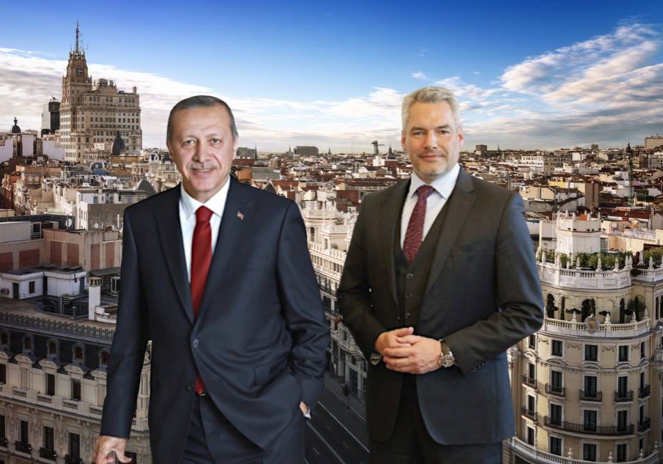 Werden sich Ende Juni am Rande des NATO-Gipfels in Madrid treffen: Präsident Erdogan und Kanzler Nehammer.Foto: BKA / Dragan Tatic / Presidency Of The Republic Of Turkey : Recep Tayyip Erdoğan / iStock ventdusud