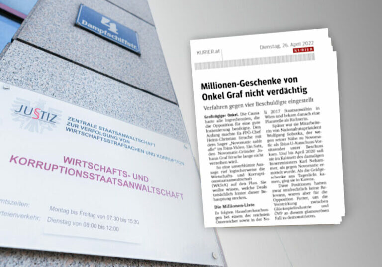 Faksimile: Kurier vom 26. April 2022, Foto: ÖVP / Florian Schrötter