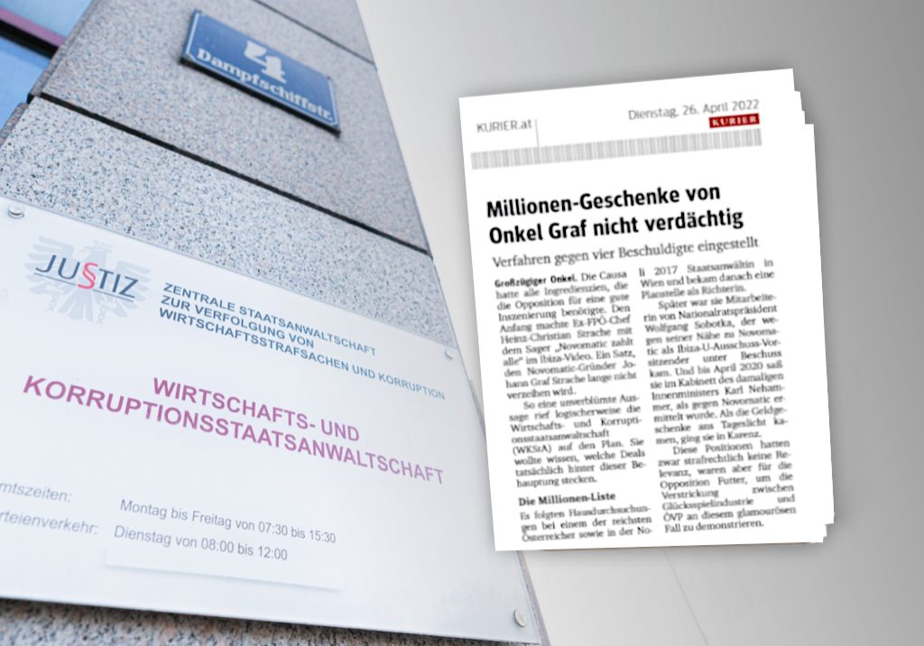 Faksimile: Kurier vom 26. April 2022, Foto: ÖVP / Florian Schrötter
